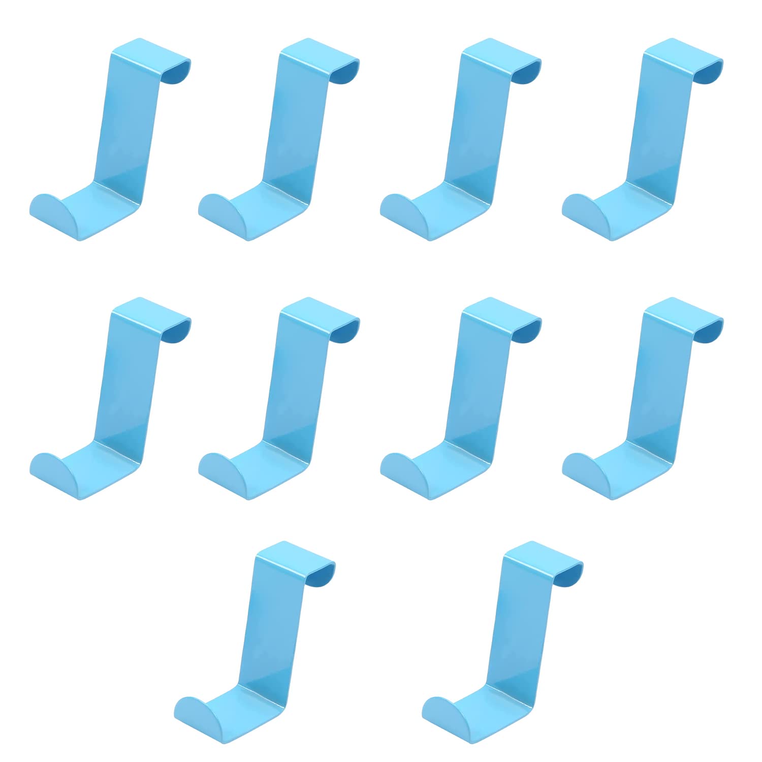MroMax Stainless Steel Over Door Hook Reversible Z-Shaped Hanging Hooks 60mm x 26mm Blue 10pcs — image 1