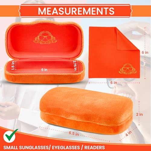 Image of Hard Shell Glasses Case w /Cloth,Velvet Reading Glass, Eyeglass Case, Lightweight, Crush-Resistant, Men & Women