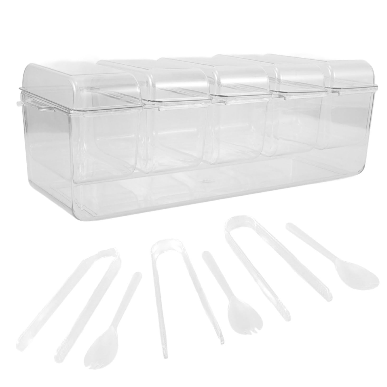 OUNONA Pot Avec Couvercle Récipient à Condiments Sucrier Boîtes à Goûter Compartimentées Plateau à Goûter Avec Couvercle Bac à Glaçons Pour Conservation Au Frais Boîtes à Fruits Et Légume