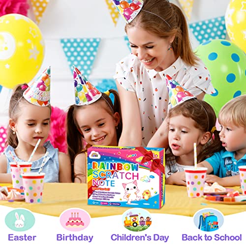 Zmlm Scratch Art Party-Favor Notebook: 16 Pack Rainbow Mini Scratch Note Bulk Art Craft Drawing Supplies Kit For Age 3-12 Year Old Kid Boy Girl Diy Toy Gift For Birthday Children's Day Activity #TOP4