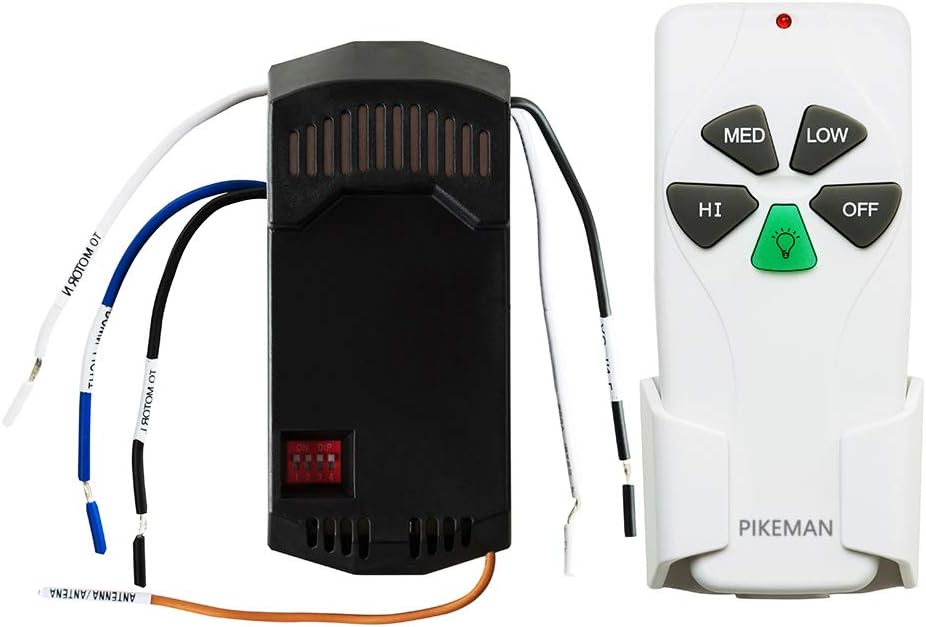 Universal Ceiling Fan Remote Control and Receiver Complete Kit Replace Hampton Bay Harbor Breeze Hunter Westinghouse KUJCE9103 2AAZPFAN-53T FAN-11T FAN-53T FAN-28R -Pikeman