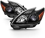 ACANII - For Upgrade Black 2010-2011 Toyota Prius Halogen Headlights Headlamps Driver + Passenger Side