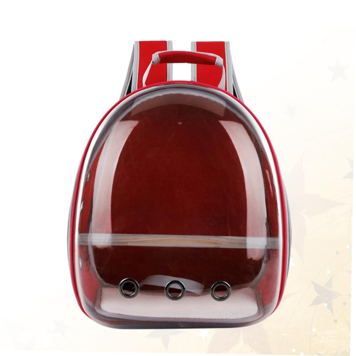 Supvox Papagei Tasche Tragbare Outdoor-Tasche Für Vögel Mit Belüftungsöffnung Atmungsaktivem Fensterdesign Holzstab Innen Für Stehen Rucksack Für Haustiere Rot