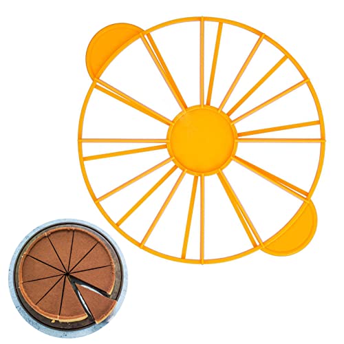 Cake Portion Marker, 10 Piece 12 Piece Plastic Food Grade Round 10/12 Piece Cake Slice Marker Equal Portion Cutter Bread Cake Divider Baking Tool(Yellow)