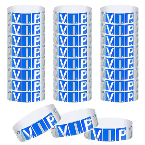 100 Piezas Pulseras VIP Desechables Pulseras de Papel Impermeables para Eventos,...