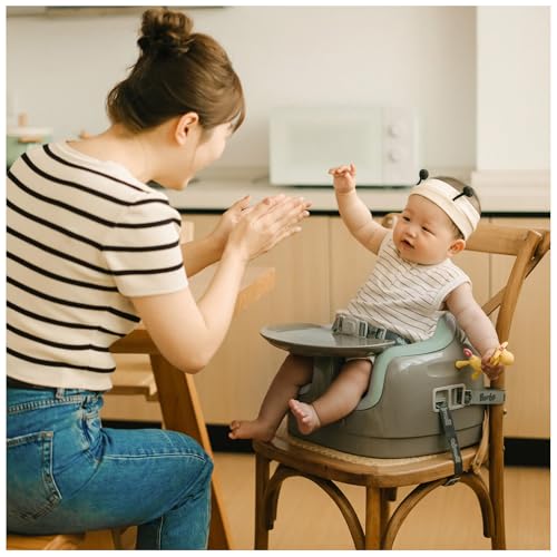 Image of Bumbo 2 Pack 3-in-1 Multi-Seat for 6 to 36 Months, Travel Baby Feeding & Play Floor Seat, All-in-One Portable Booster with Tray & Toddler High Chair, Breige /Agave