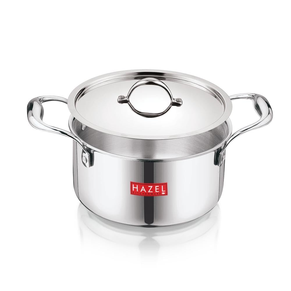 HAZEL Triply Stainless Steel Induction Bottom Cook and Serve Casserole with Stainless Steel Lid, 3.2 Litre, 20.5 cm (B08F7WML7M) Amazon Price History, Amazon Price Tracker