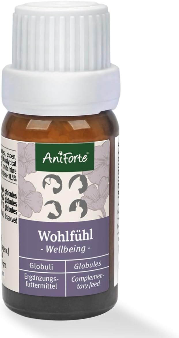 AniForteStress & Anxiety Globules Bach Flower Remedies for Dogs, Cats, Pets - Calming & Relaxing, Natural Calming Remedy for Fear, Anxiety, Travel, Car, Vacation, Bad Weather, Noise & Rescues