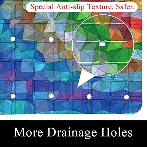 Tapis de douche antidérapant triangulaire à ventouses évacuation rapide
