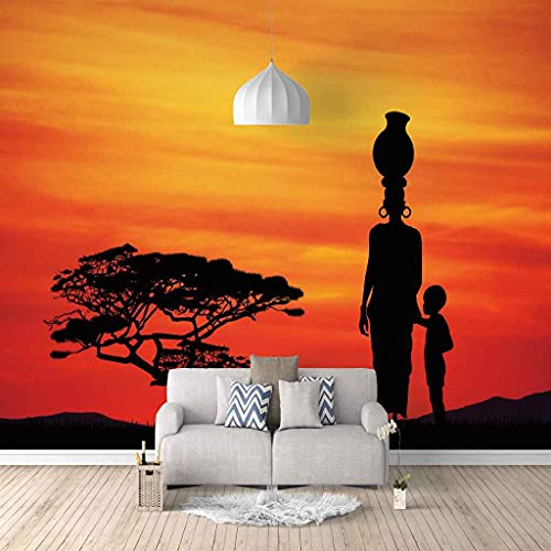 Poster mural auto-adhésif 3D grand format toile lavable salon - 2