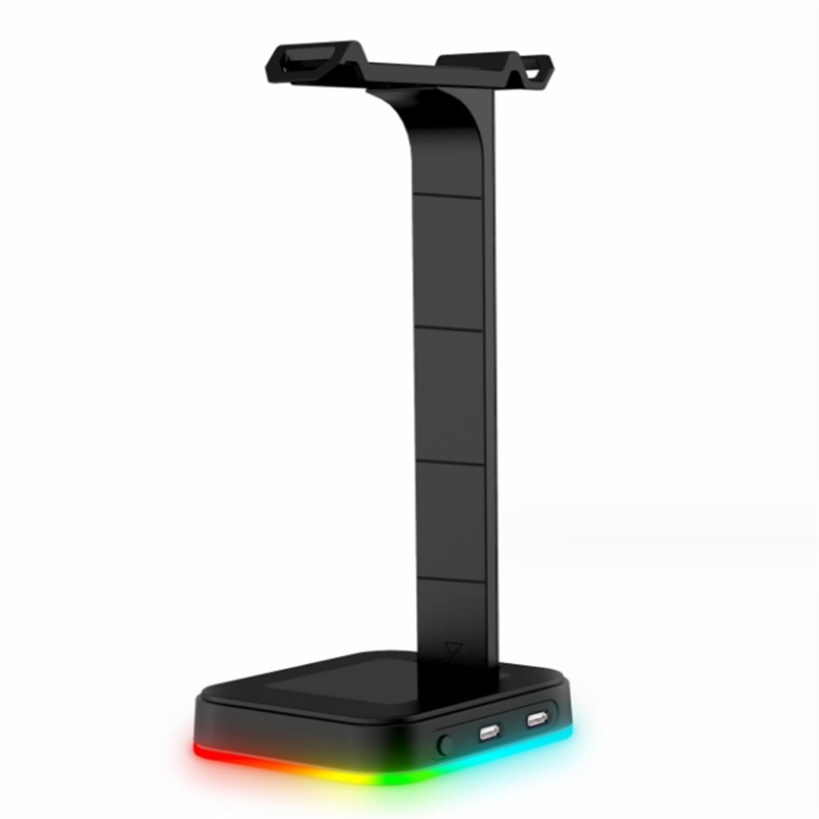 Soporte para Auriculares, Soporte for Auriculares RGB for Juegos con 2 Puertos de Carga USB y 7 Modos iluminación(D)