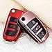 M.JVisun Soft TPU Case Cover Protector Case for Audi Flip Car Remote Key Fob Cover for Audi A1 A3 A4 A6 A8 Quattro Q2 Q3 Q7 R8 RS3 RS6 S3 S6 TT TTS Key Shell - Glossy Pink - Braided Keychain