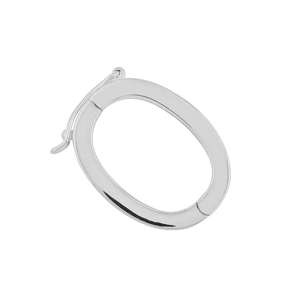 Grand fermoir à clic ovale en argent sterling 26 mm