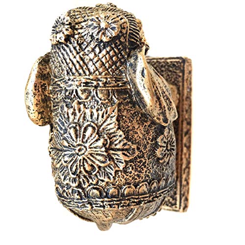 Estátua de Elefante Indiano Dourado Resina 10cm