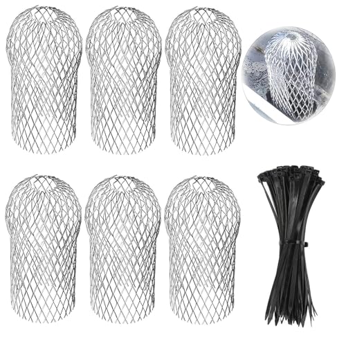 Jiavlyx 6 Pièces Filtre Gouttière, 9cm * 17cm/3.5in * 6.7in Crapaudine De Gouttière En Aluminium, Con 25 Attaches Plastique Autobloquantes, Gardes De...