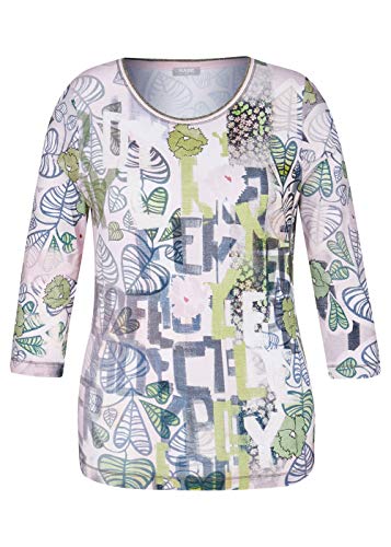Rabe - Camiseta de manga corta para mujer, diseño de flores polvos...