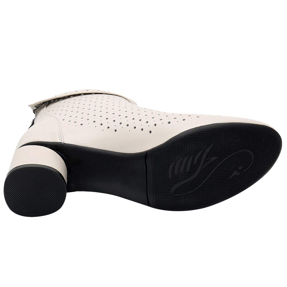 Femmes Élégant Bloc Talon Bottines Respirant Évidé Été Bottes Chukka Escarpin