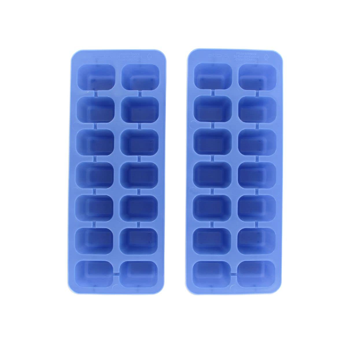 Fackelmann 04212 Ice Cube Tray, Set of 2 Blue Ice Cube Trays, 14 Ice Cube Tray, Plastic, Blue, 23.5 x 9.2 cm