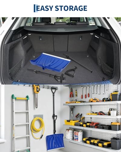 image for GarveeLife Ergonomic Snow Shovel 18-in Wide Blade, Heavy Duty Aluminum