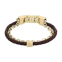 Fossil Bracciale da uomo, Bracciale in pelle impilata