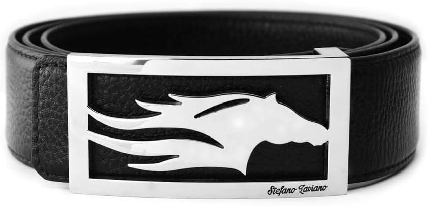 Genuine Italian Crafted Leather Reversible Belt With Stainless Steel Horse Head Buckle
