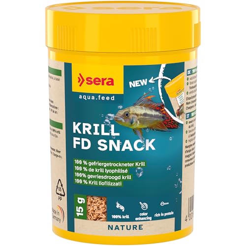 sera Krill FD Snack 100 ml (15 g) | gefriergetrockneter 100% Krill | natürlicher Leckerbissen für größere Süß- & Meerwasserfische & Wirbellose | fördert Farben & Laichbereitschaft