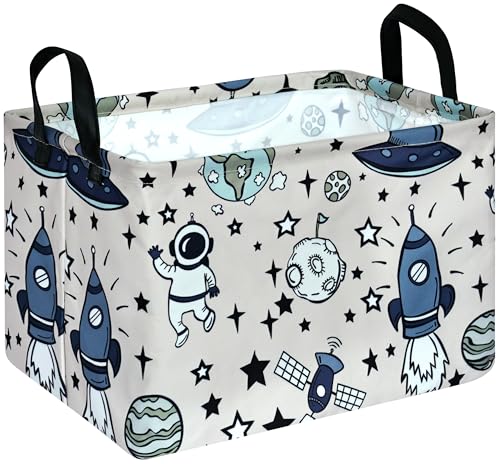 VAIVUSTO Space Themed Baby Gifts Basket Empty Toy Box Chest Kids Hamper Storage Basket Cube Collapsible Organizer Bin for Home/Dorm/Kitchen/Pet/Office/Closet/Shelf