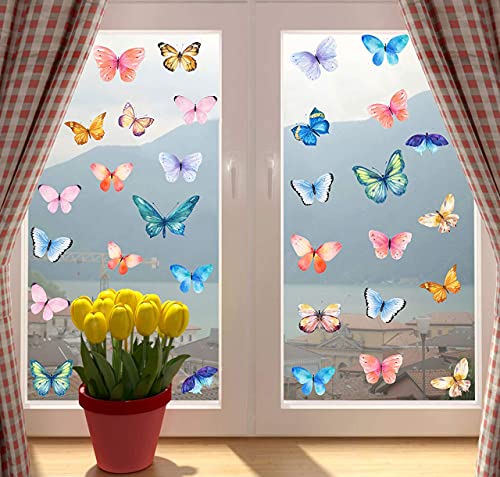 KAIRNE 31 Pezzi Adesivi Finestra Farfalla,Adesivi
