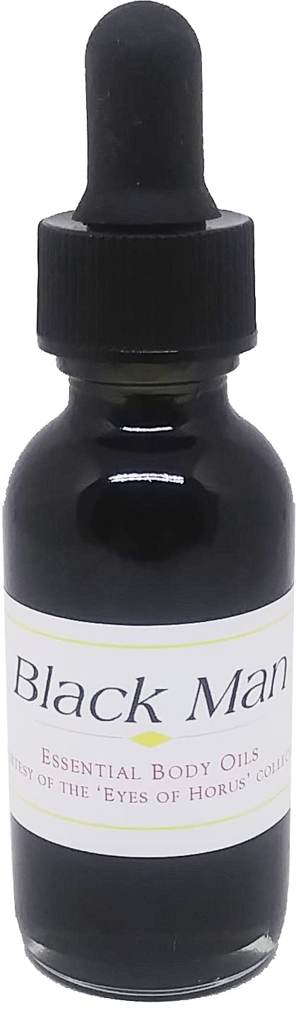 TCEShop Black Man For Men Scented Body Oil Fragrance [Glass Dropper Top - Black - 1 oz.] - ID#38936