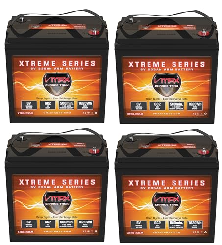 4 PACK: VMAX XTR6-235M Xtreme 6V 235Ah AGM Deep Cycle Battery, GC2 Group (4)