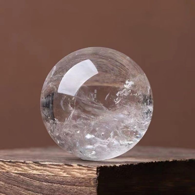 White Crystal Ball Crystal Sphere Crystal Ball with Stand for Lucky Wealth Protect The House Home Decor Feng Shui Ornament,40mm