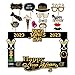 SWYOUN 14PCS Glitter 2020 Happy New Year's Eve Party Photo Booth Props Supplies with Photo Frame