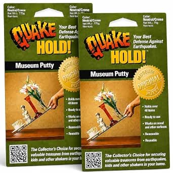 QuakeHold! Museum Putty 2.64 oz, Neutral/Crème (2-Pack)