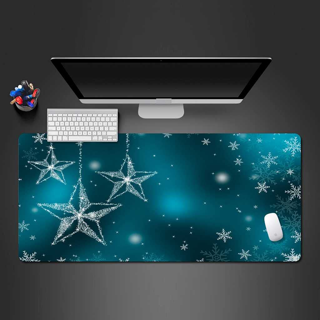 Mouse pad grand format flocon de neige bleu base caoutchouc 900x400 mm - 8