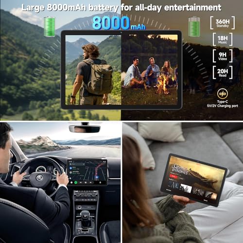 Image of Tablet 11 inch 2025 Android 15 Tablet with Keyboard,128GB ROM 16GB RAM 1TB Expand,Octa-Core Tablets with 5G /2.4G WiFi Model 8000mAh Battery,Incell Big Screen,13MP+8MP Camera,Bluetooth 5.0,GPS