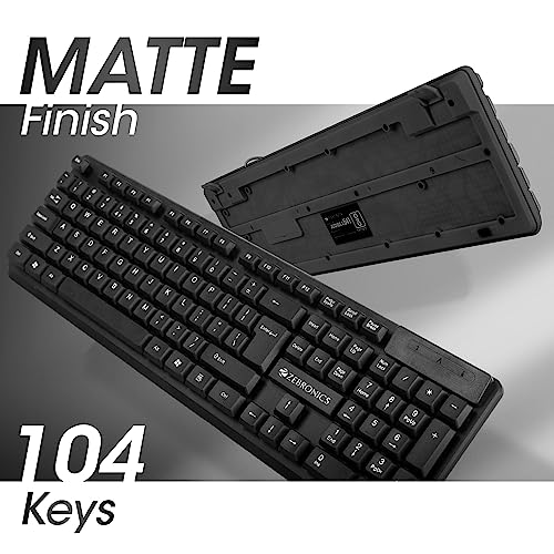 Image of Zebronics JUDWAA 541 USB Keyboard and Mouse Combo for Computers & Laptops with 1200 DPI, 1.3 Meter Cable, Retractable Stand, Comfortable Usage, Silent Typing and Matte Finish (Black)