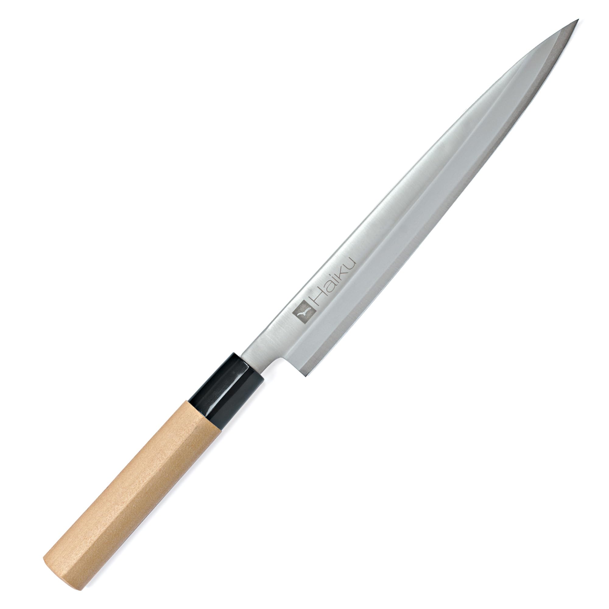 Haiku Sashimi Messer H-07 - Yanagiba Japanisches Fischmesser mit 21 cm Klinge, Einseitiger Schliff, Naturholzgriff, Profi Küchenmesser