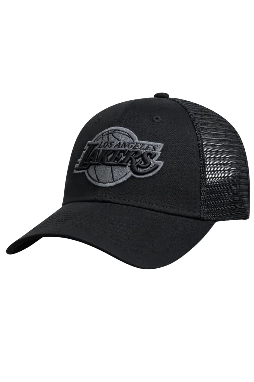 shop the arena Los Angeles Lakers Monochrome Black Trucker Cap-picture-24