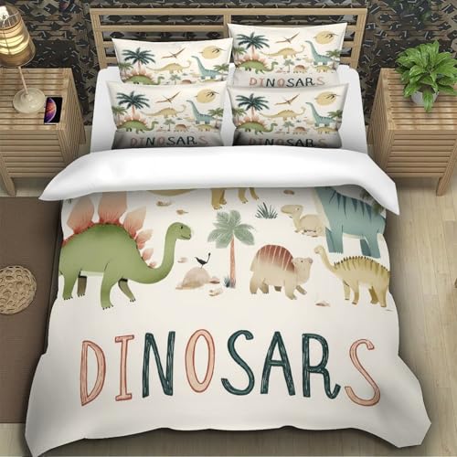Housse de couette dinosaure à impression 3D ultra douce et résistante avec fermeture éclair - 5