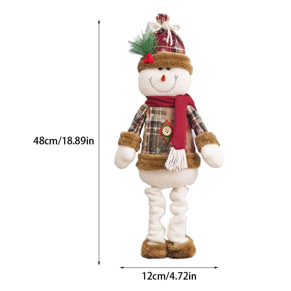 Muñecos de Peluche navideños para decoración Festiva del hogar, Franela de Oficina, Decoraciones navideñas Hechas a Mano, muñecos de pie Redondos, muñeco de Nieve de Navidad