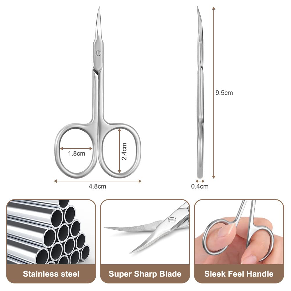 LOPHE Ciseaux à Cuticules Professionnels, à Ongles et Sourcils - Pour Pédicure, Manucure, Cils et Beauté (A)