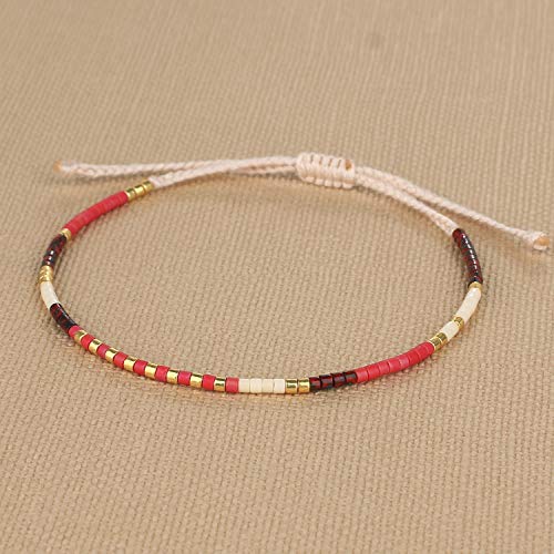 Image of KELITCH Miyuki Friendship Bracelet Boho Seed Beads Women Thin Strand Bracelets Adjustable