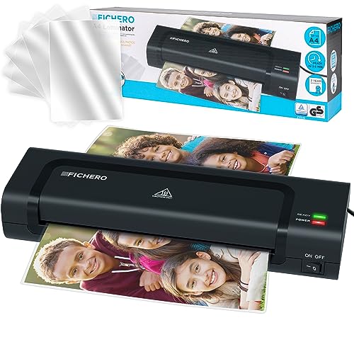 Silvergear® Plastificadora A4 A5 A6 | Laminadora rápida con 5 películas de laminación | Laminadora con cortador de papel | Pequeñas fotos Máquina de plástico | Plastificadora para el hogar, la oficina