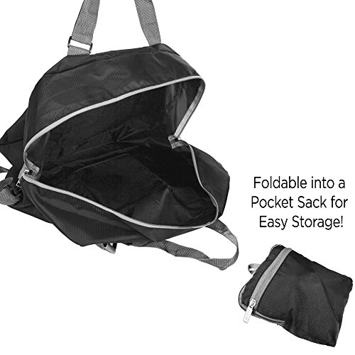 DALIX Foldable Travel Bag Packable Duffle Duffel Bag Carry On Black