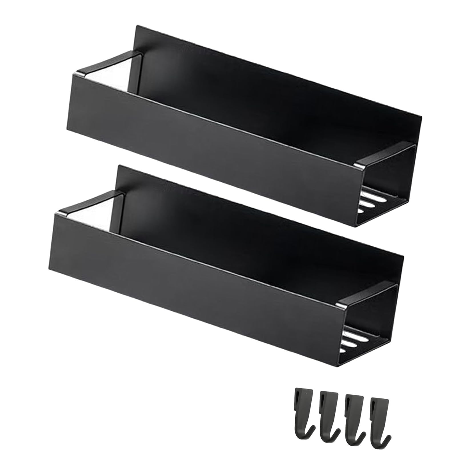 Elnwnnkc Refrigerator Side Shelf Organizer Carbon Steel 2 Shelf Set for Kitchen Condiment and Paper Roll Storage Fridge Side Kitchen Organizer Condiment Holder Refrigerator Storage Rack Mount