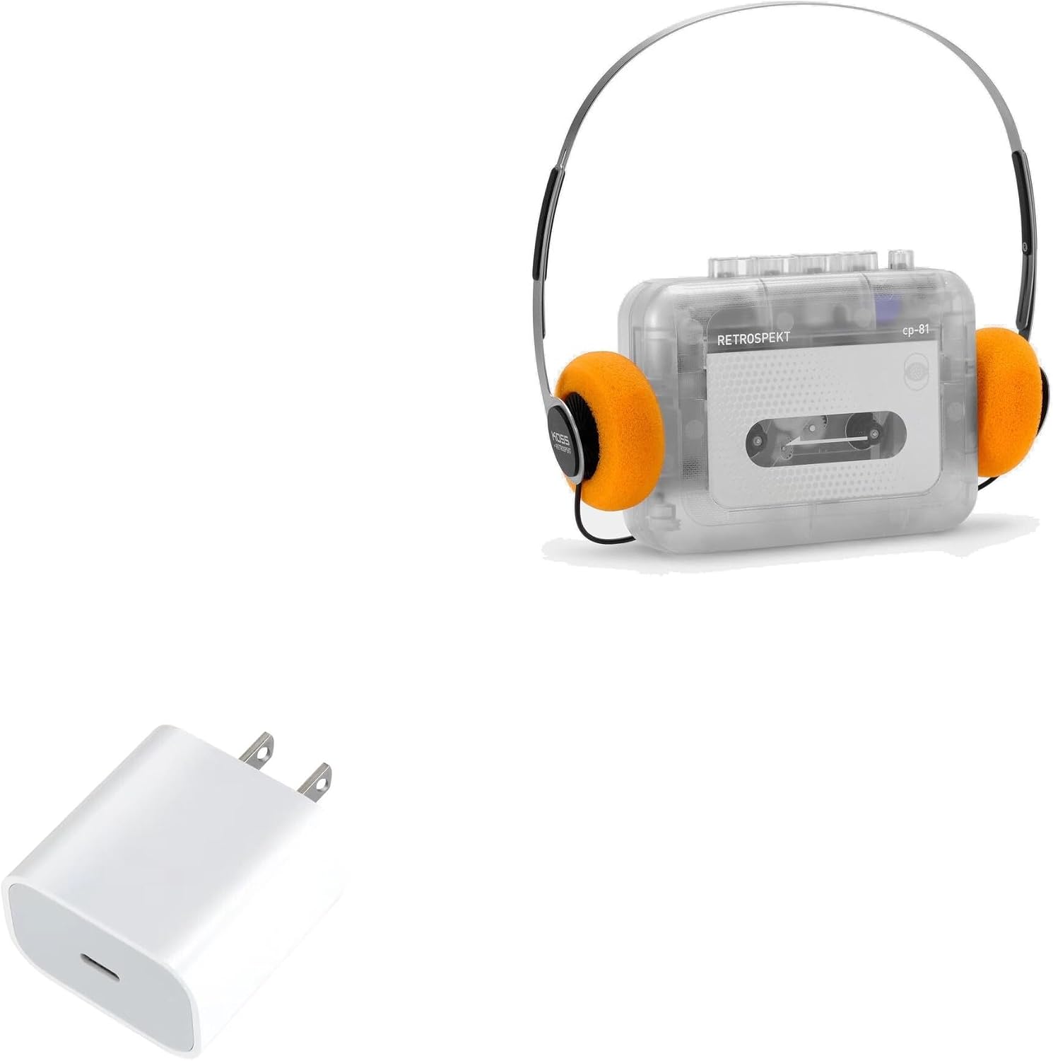 BoxWave Charger Compatible with Retrospekt CP-81 Portable Cassette Player - PD GAN miniCube (30W), 30W Tiny PD GAN Type-C Wall Charger - Winter White