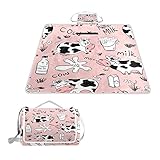 BALII Bali Baby Kuh Picknickdecke Teppich Matte wasserdichte Rückseite für Outdoor Strand Camping