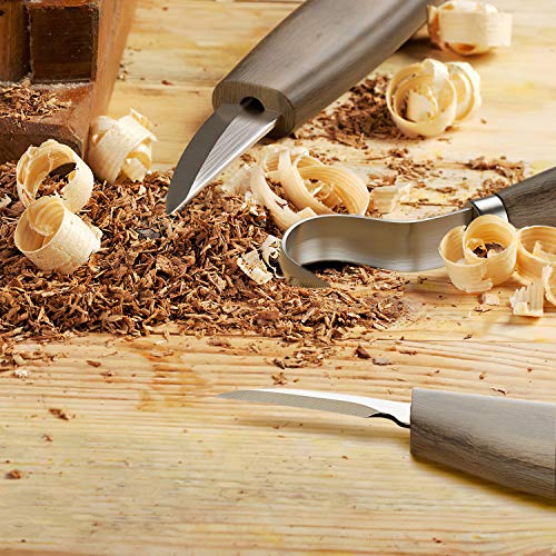 Wood Carving Tools,Woodworking,Wood Carving Kit,include Wood Carving Knife,Hook Knife,Whittling Knife, Detail Knife,Knife Sharpener,Whittling Kit - Wood Carving Set - Carving Tools Woodworking (Black)