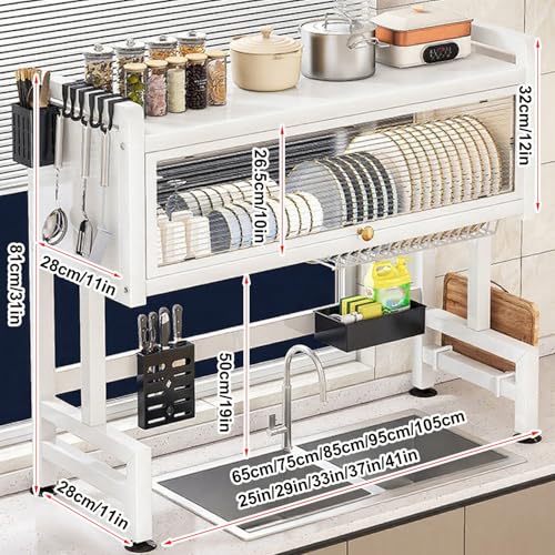 Égouttoir à vaisselle pour évier de cuisine meuble blanc 104 cm de rangement efficace