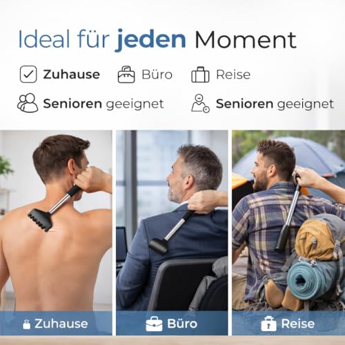 Back Massage 2er Rückenkratzer - stabil & ausziehbar - Teleskopstab mit breiter Kratzhand gegen Juckreiz - Massagegerät als Rückenkrauler 6